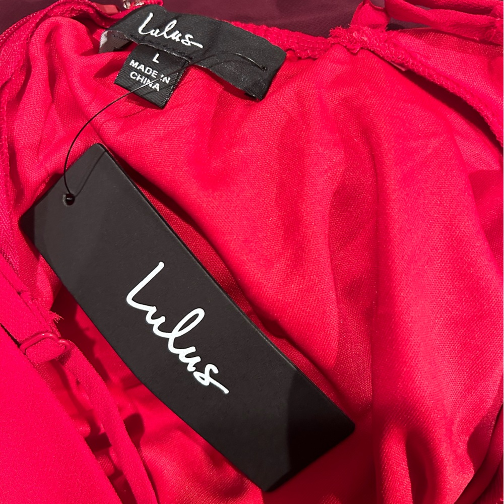 Red High Neck Lulus Homecoming Dress